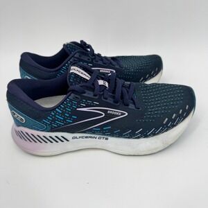 Brooks Glycerin GTS 20 Women's Running Shoes Navy Blue Teal Size 8.5